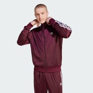 Adidas Adicolor Classics Maroon Crimson Firebird Tracksuit - Large